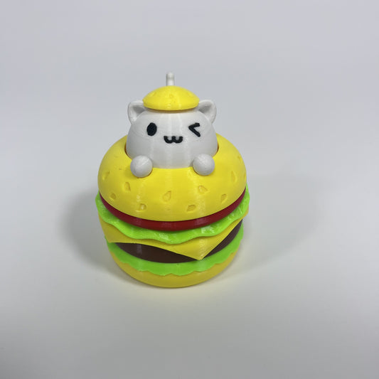Cute Burger Fidget Toy – Mini Stress Relief Press Popper, Fun Anxiety Toy for Kids & Adults, Tudoushop