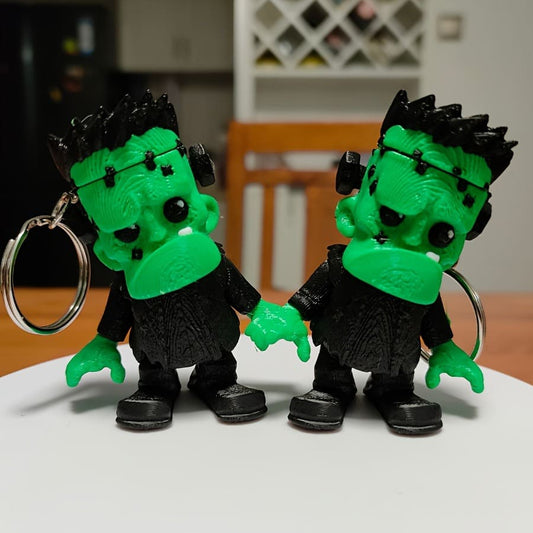 3D Printed Gothic Frankenstein Monster Figurine - Green & Black Horror Decor Statue, Durable Plastic Indoor/Outdoor Halloween Decoration, Quirky Collectible Gift for Home, Keychain Accessory (No Batteries/Electricity Needed) Tudoushop