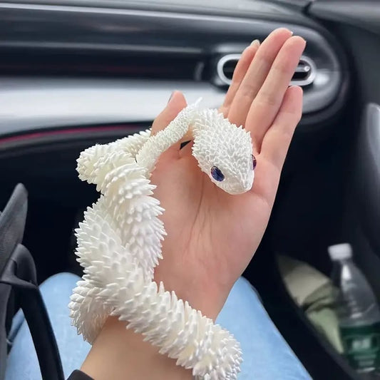 Articulated Jointed Viper Snake Figurine, Flexible Rainbow Snake Statue, for Various Room Types, Indoor & Outdoor Display, Ideal for Christmas, Halloween, Easter, Hanukkah, St. Patrick'S Day Decor Tudoushop