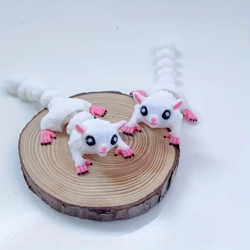 1pc Flexible 3D Printed Cute Flying Squirrel Model with a Detachable Head And Movable Limbs, Serving As a Creative Desktop Decoration Sculpture. Tudoushop