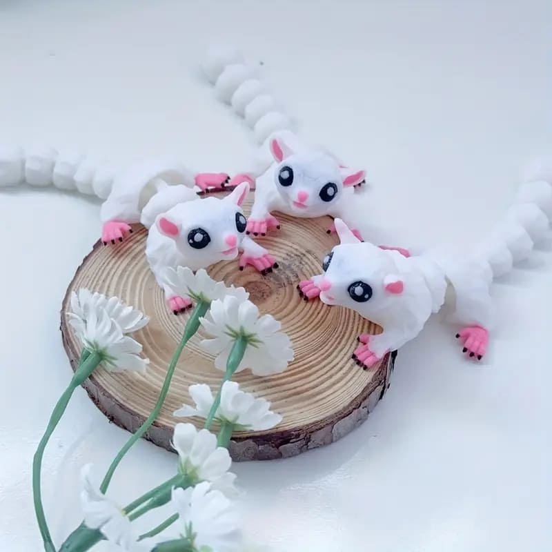 1pc Flexible 3D Printed Cute Flying Squirrel Model with a Detachable Head And Movable Limbs, Serving As a Creative Desktop Decoration Sculpture. Tudoushop