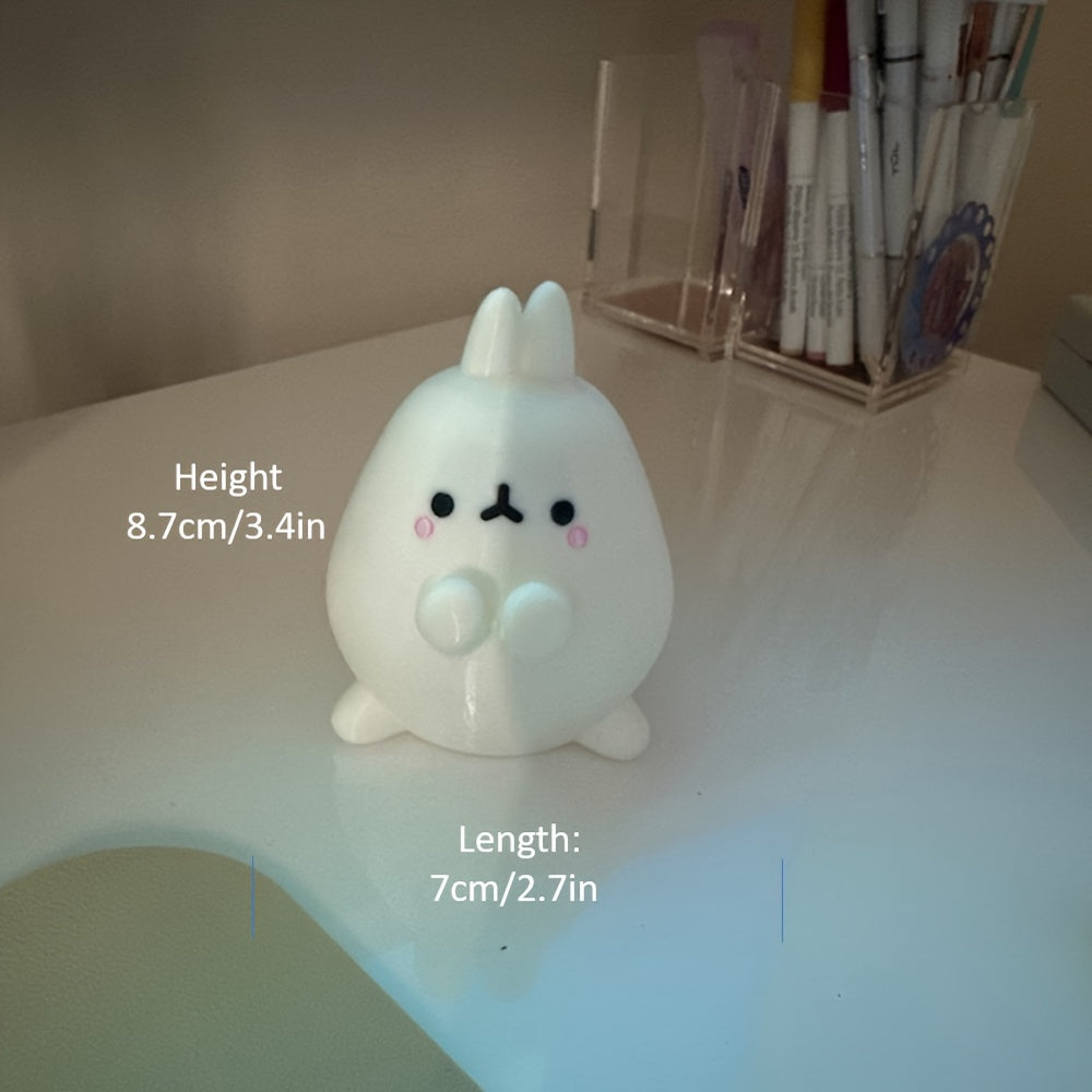 Cute Rabbit-Shaped Pen Holder & Cable Organizer - White Plastic, Novelty Desk Accessory Tudoushop